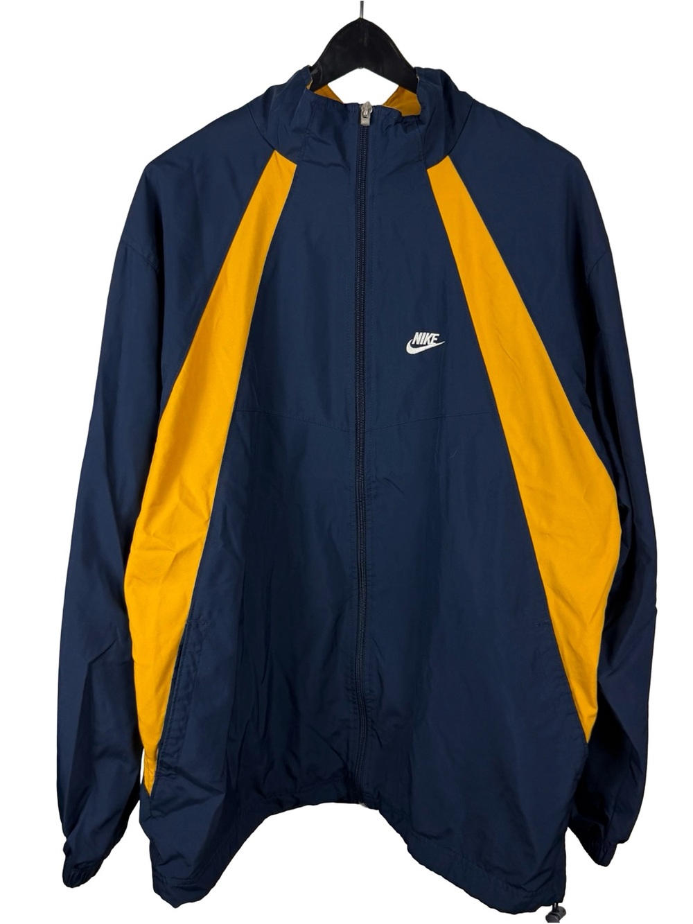 Vintage Y2K Nike Embroidered Swoosh Blue Yellow Windbreaker Jacket Size XL
